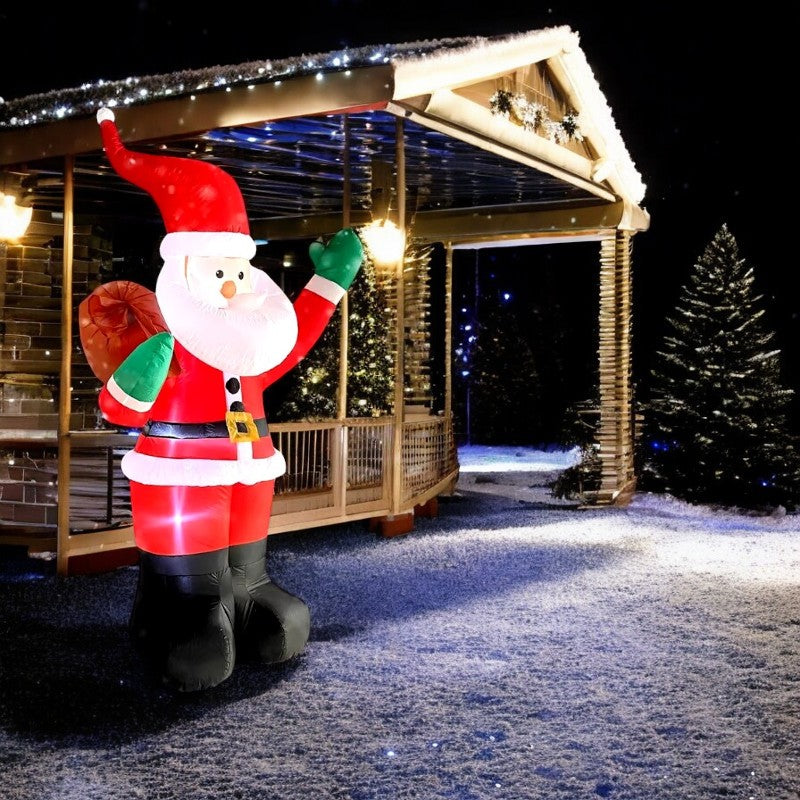Backpack Santa Claus Christmas Decoration Inflatable Toys With LED Light 1.8M Inflatable Model Holiday Gift Indoor Outdoor Decor