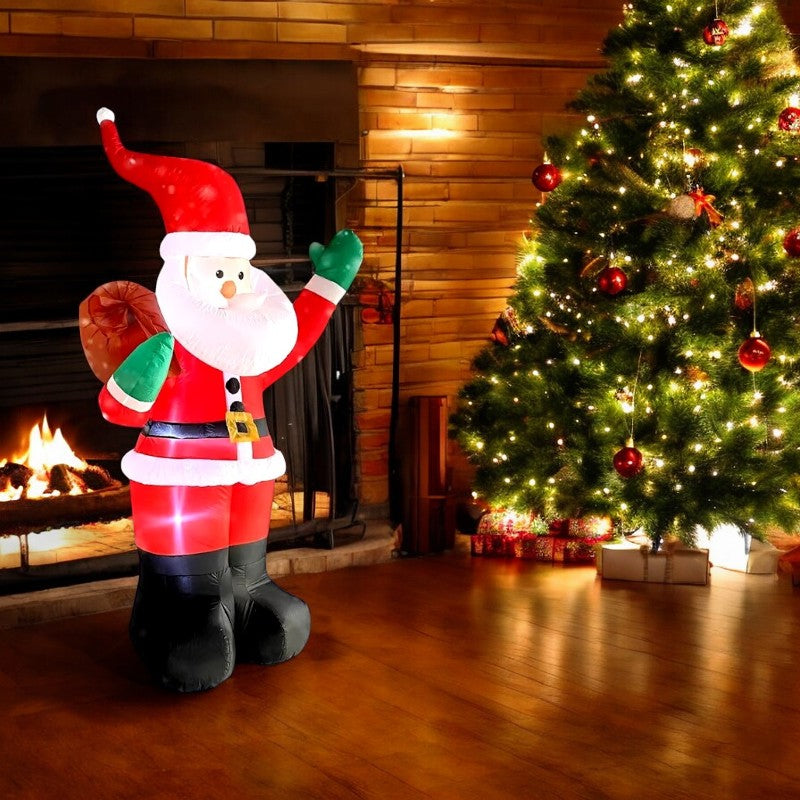 Backpack Santa Claus Christmas Decoration Inflatable Toys With LED Light 1.8M Inflatable Model Holiday Gift Indoor Outdoor Decor